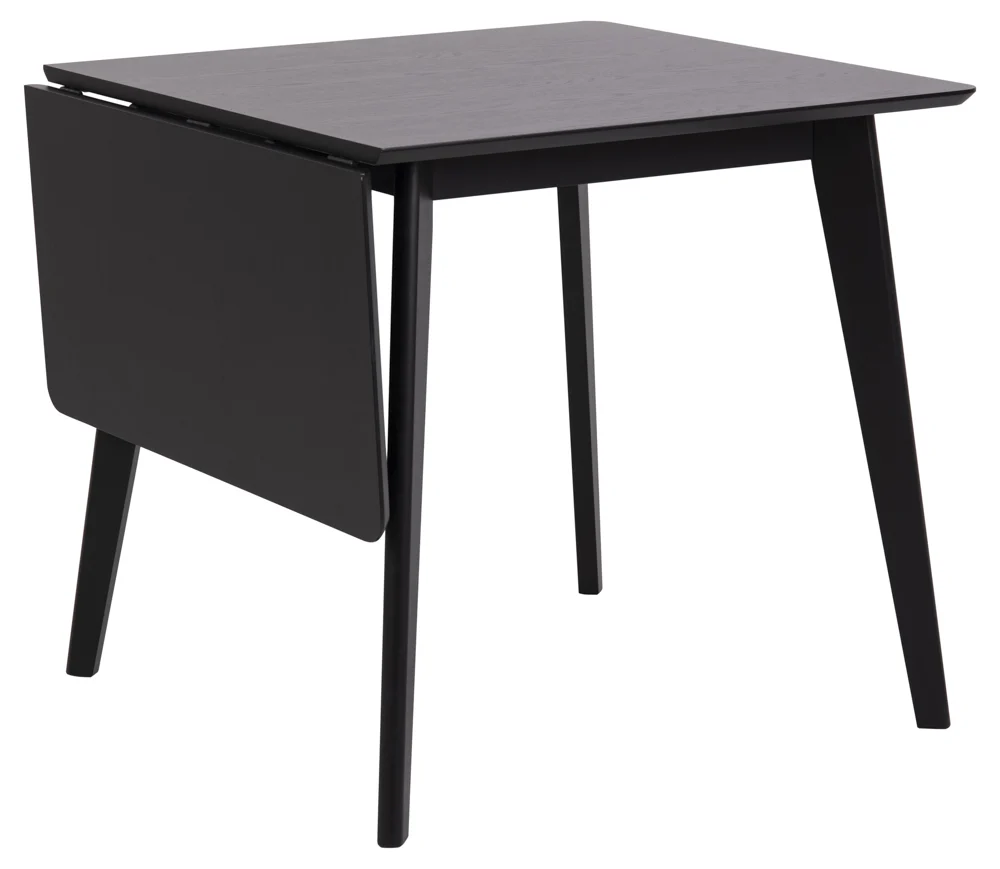 Actona Roxby Esstisch Ausziehbar Rubberwood/Holzwerkstoff/Schwarz/80/120x80 cm