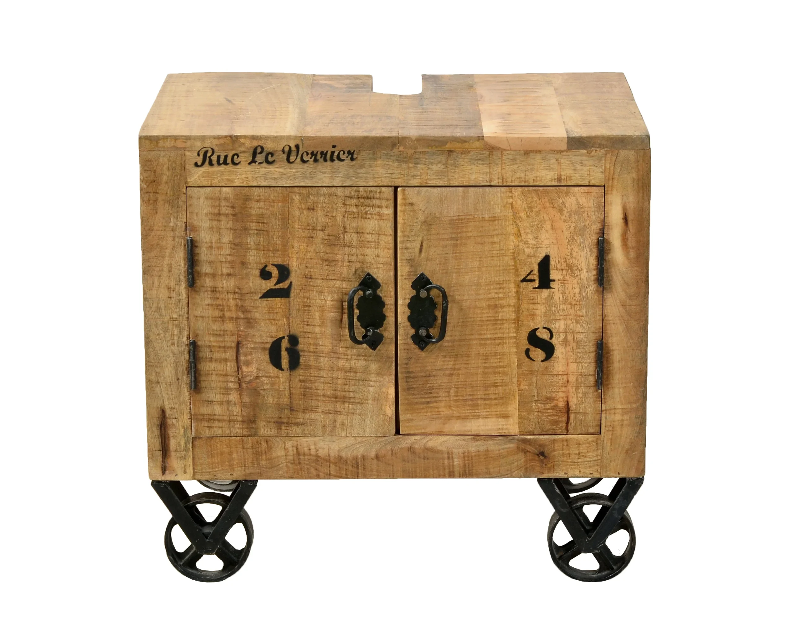 SIT Möbel RUSTIC Unterschrank lackiertes Mangoholz mit starken Gebrauchsspuren Natur Antik