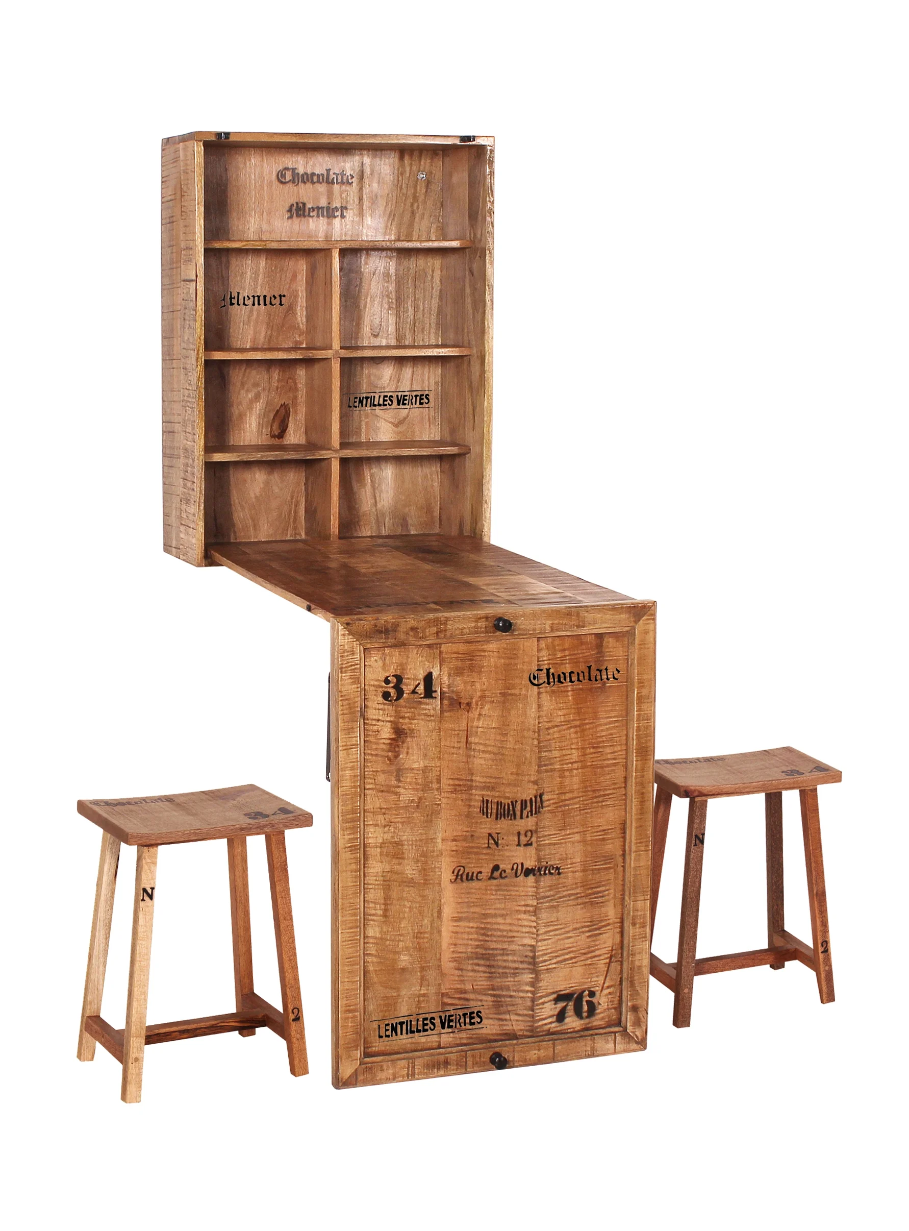 SIT Möbel RUSTIC Klapptisch lackiertes Mangoholz mit starken Gebrauchsspuren Natur Antik