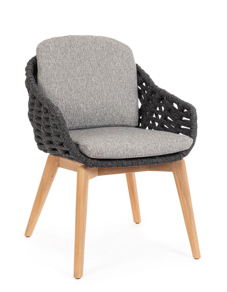 Bizzotto Tamires Stuhl Aluminium/Teak Anthrazit