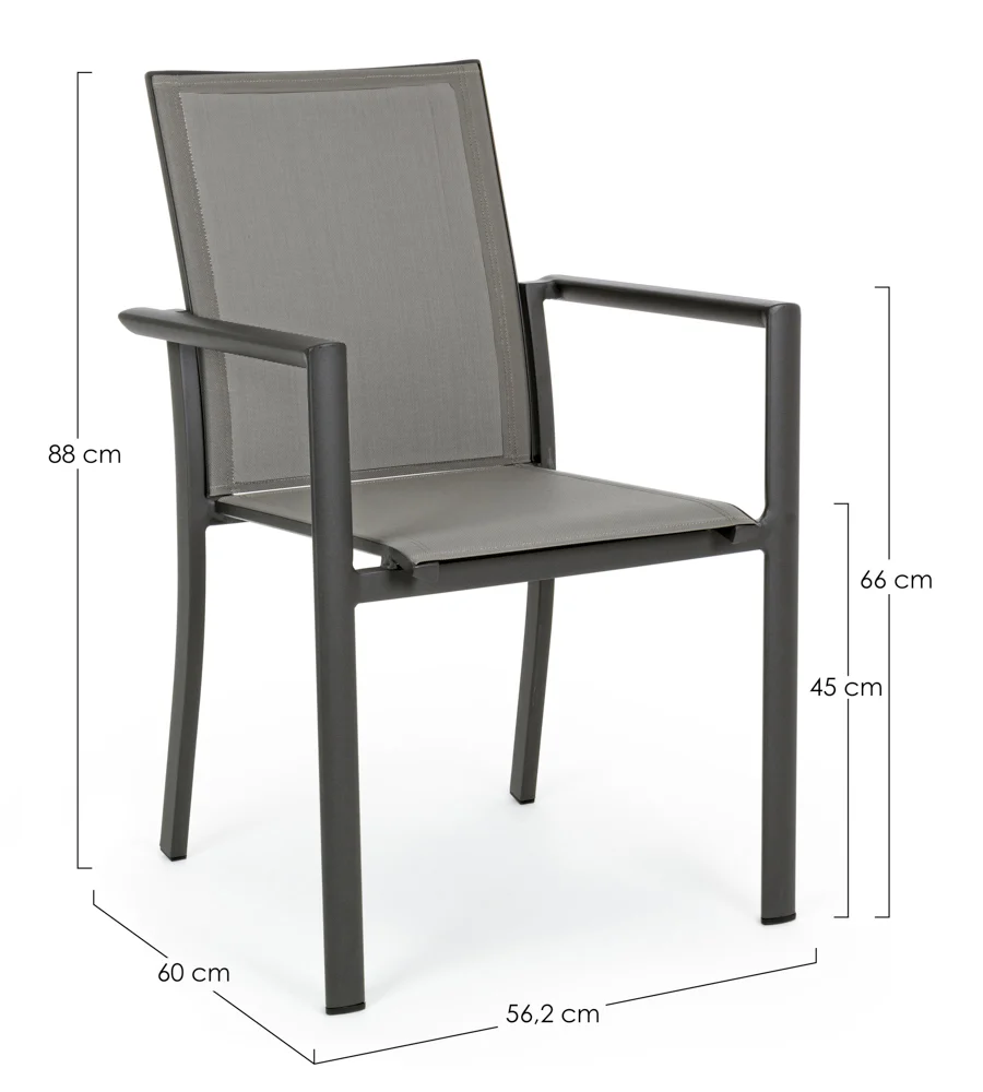 Bizzotto Konnor Stuhl Aluminium Anthrazit