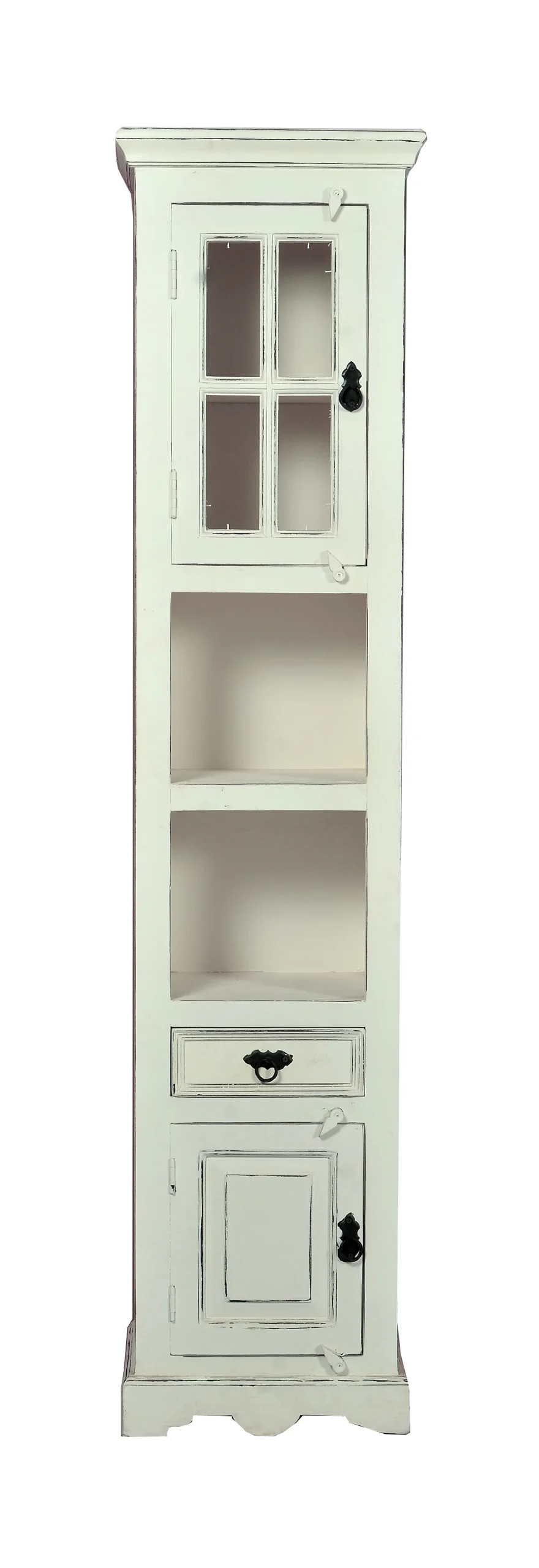 SIT Möbel TOLEDO Hochschrank Holzwerkstoff/Mango mit starken Gebrauchsspuren antikweiß