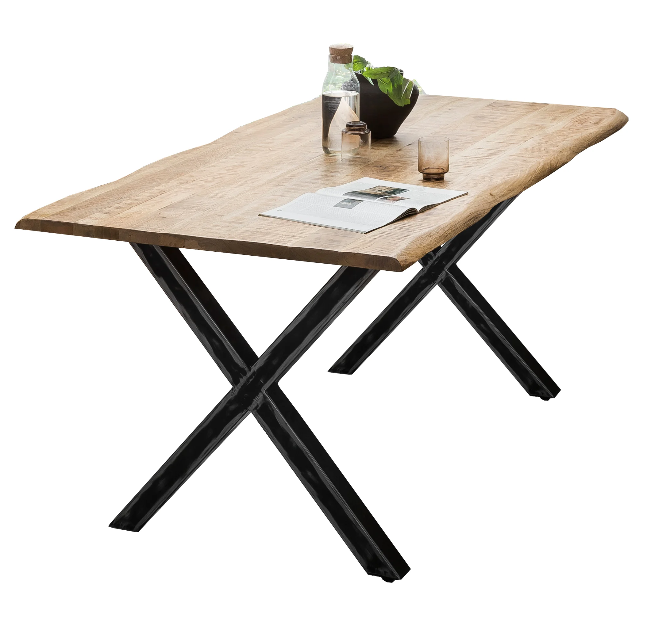 SIT Möbel TABLES & CO Esszimmertisch Stahl/Mango sägerau