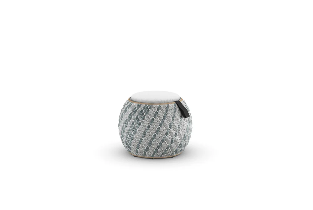 Dedon DALA Lounge Hocker inkl. Sitzkissen Ø 46 cm