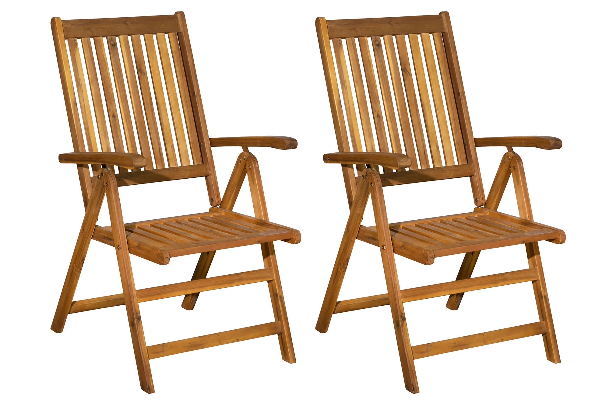 Möbilia Gartensessel mit Armlehnen 2er-Set Akazie natur klappbar