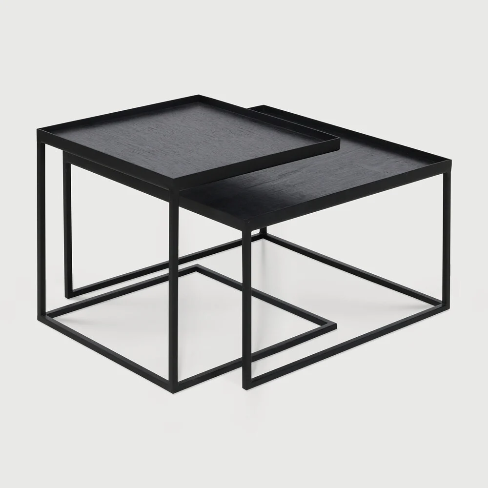 Ethnicraft Indoor Couchtisch Set Metall Quadratisch