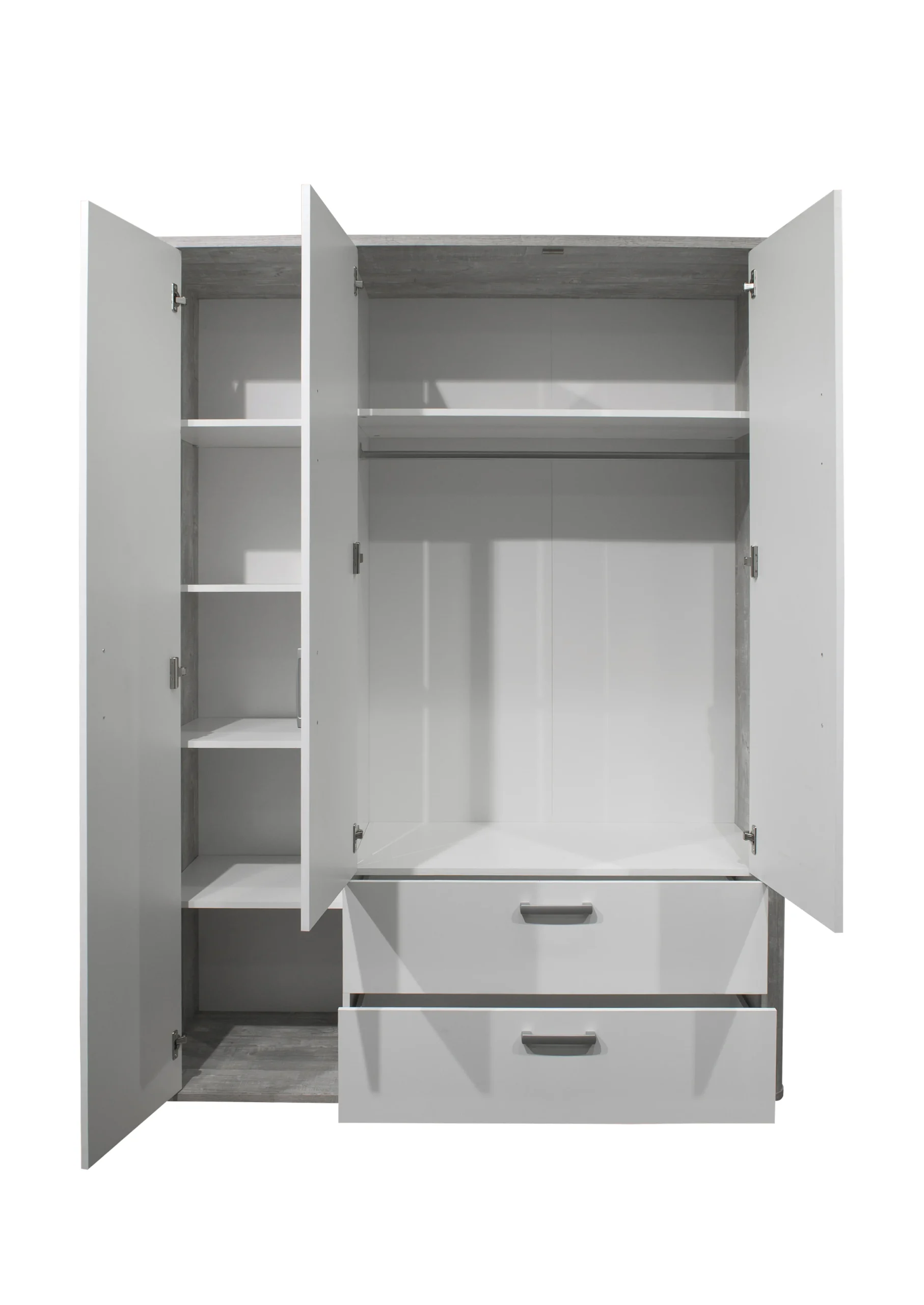 Mäusbacher Frieda Kleiderschrank Holzwerkstoff Vintage Wood Grey 138x189x51 cm