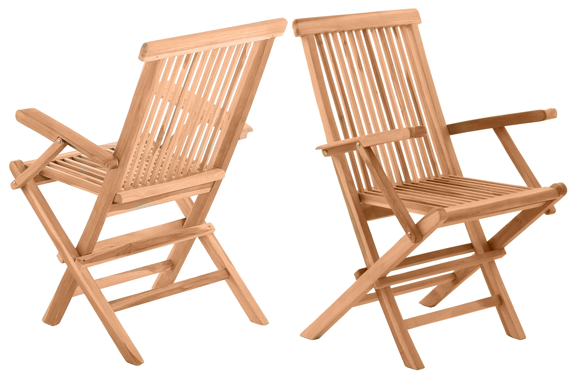 Möbilia Gartensessel mit Armlehnen Teak 2er-Set klappbar