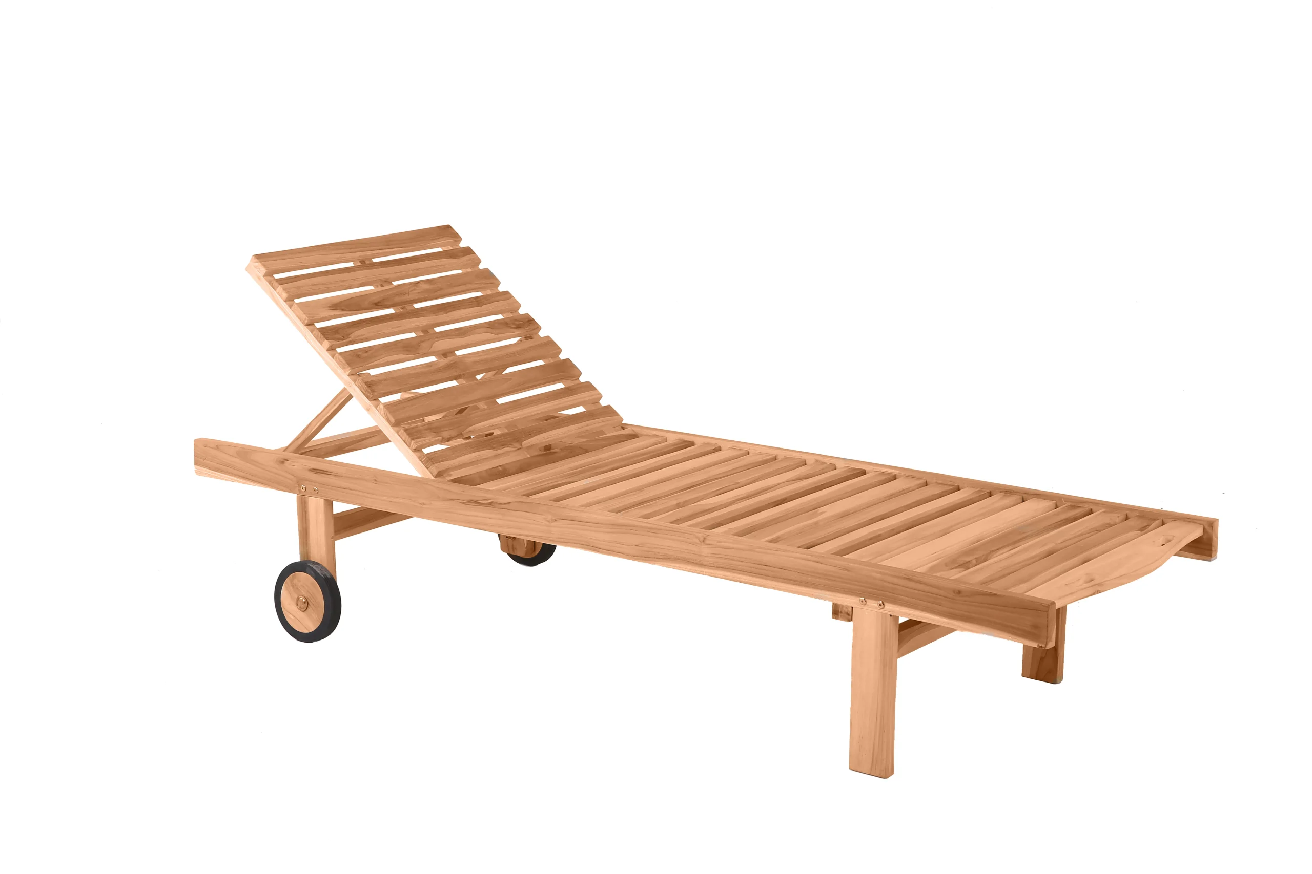 Möbilia Gartenliege mit verstellbaren Kopfteil Teak natur