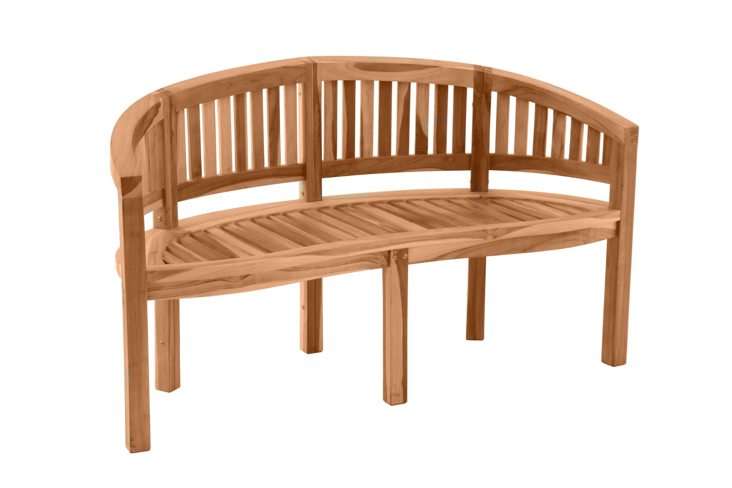 Möbilia Gartensitzbank in Bananenform Teak natur 150 cm
