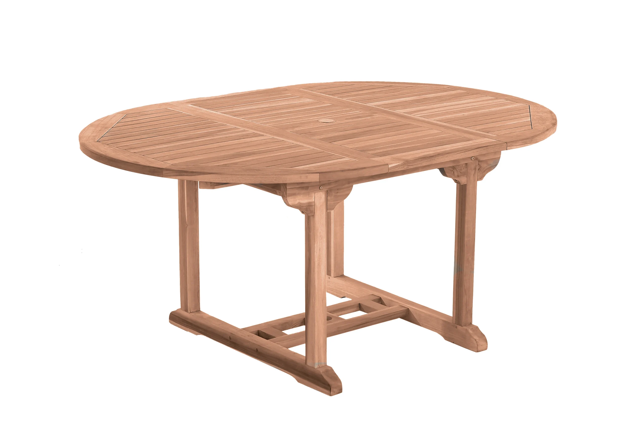 Möbilia Gartentisch ausziehbar rund Teak natur Ø120/170x75 cm