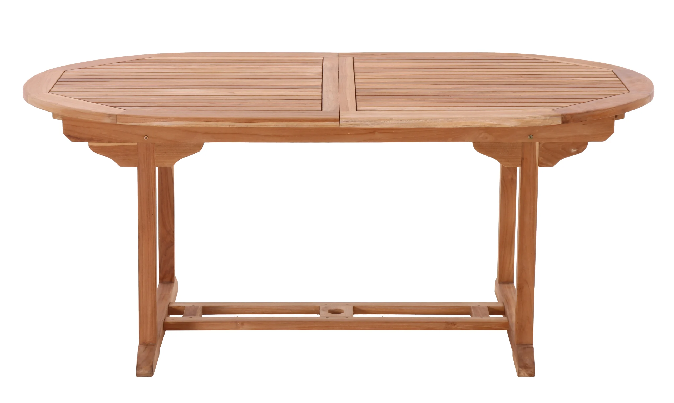 Möbilia Gartentisch ausziehbar oval Teak natur 180/240x100 cm