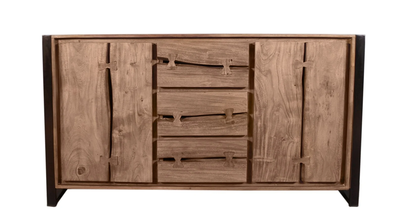 SIT Möbel NATURAL EDGE Sideboard Metall/Akazie natur und schwarz