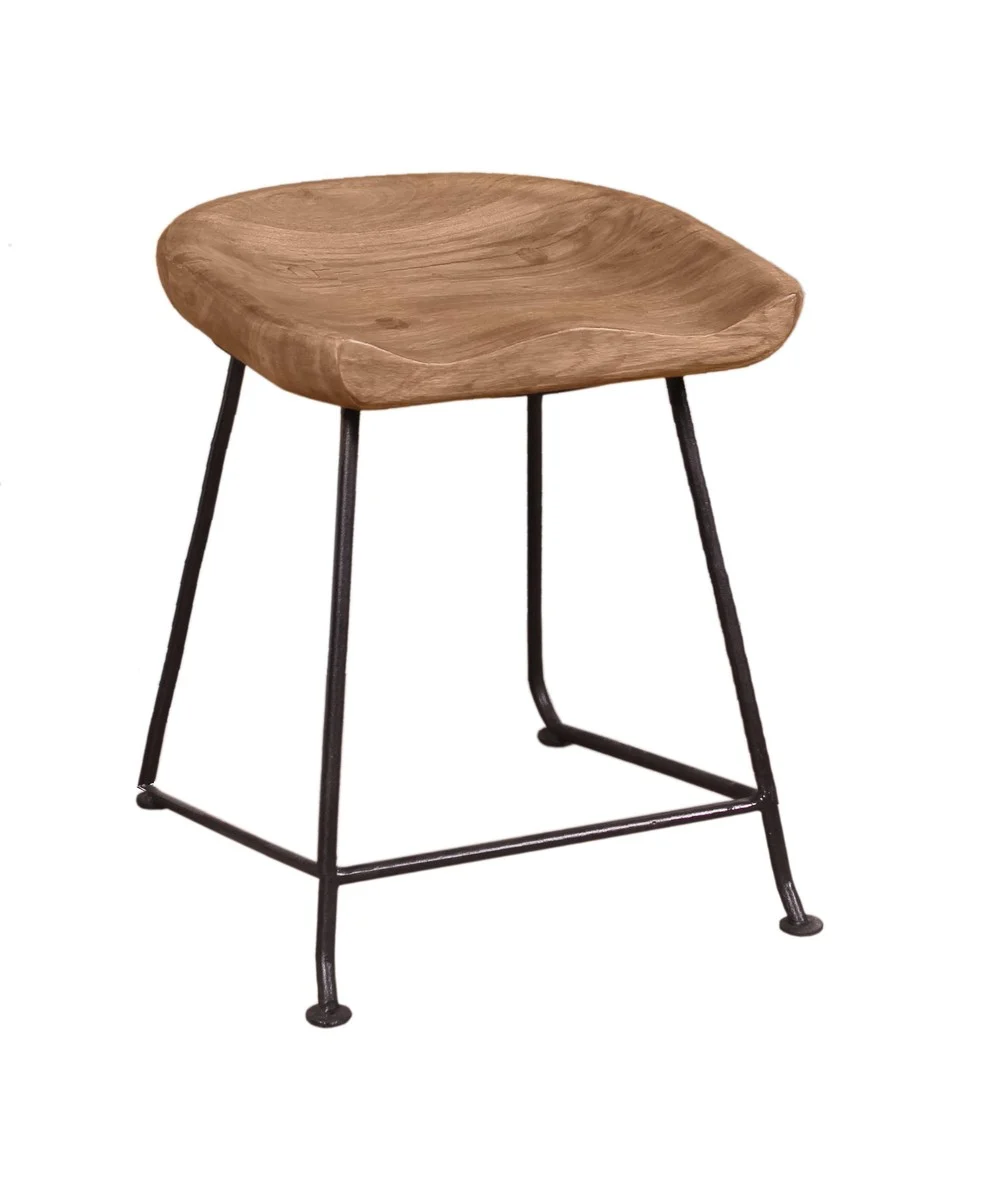SIT Möbel NATURAL EDGE Hocker Metall/Akazie natur und schwarz