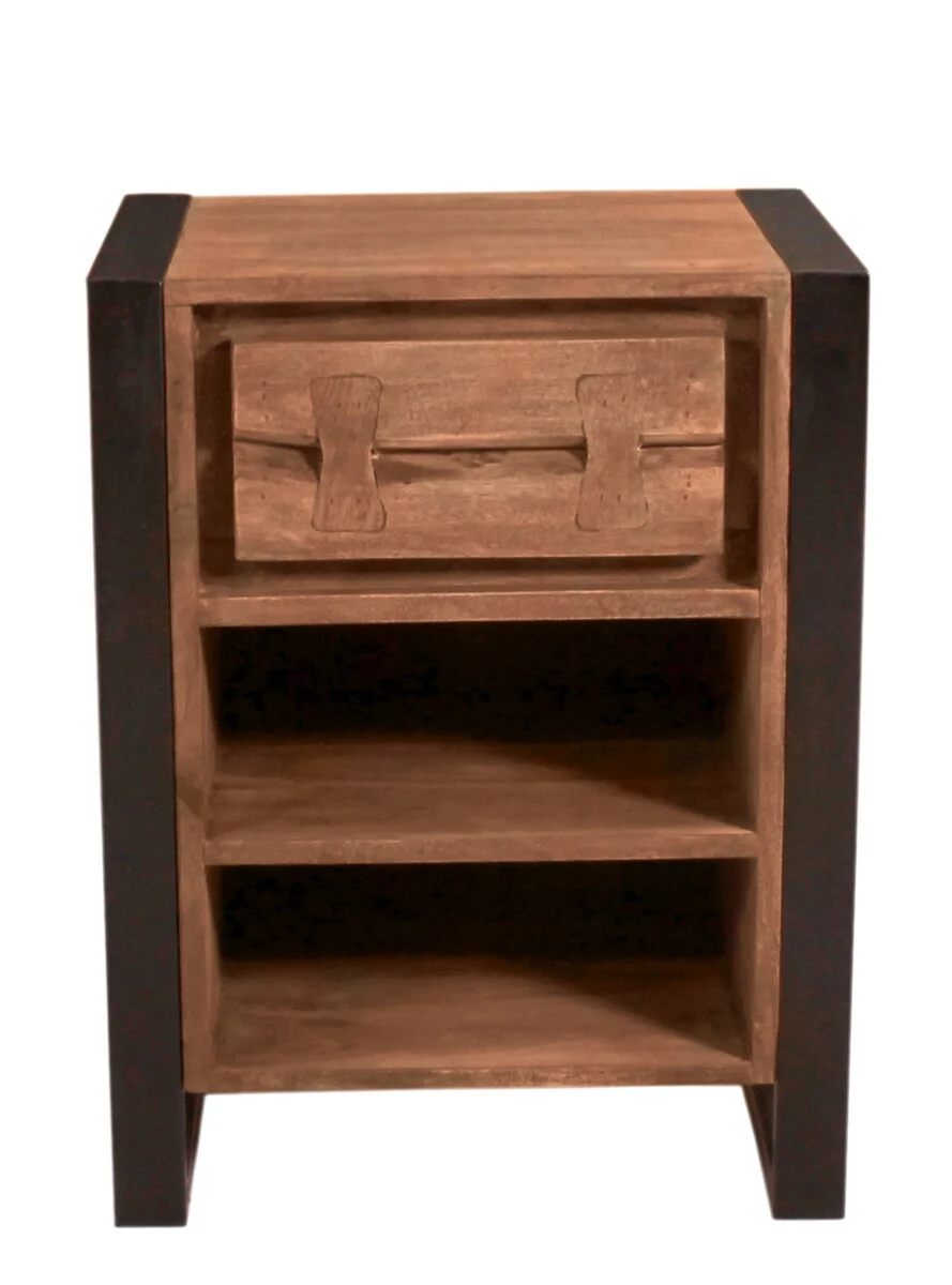 SIT Möbel NATURAL EDGE Nachtkommode Metall/Akazie natur und schwarz