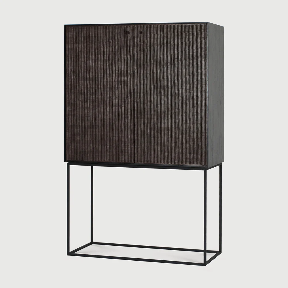 Ethnicraft Grooves Indoor Schrank Teakholz Off Black 102x45x162 cm