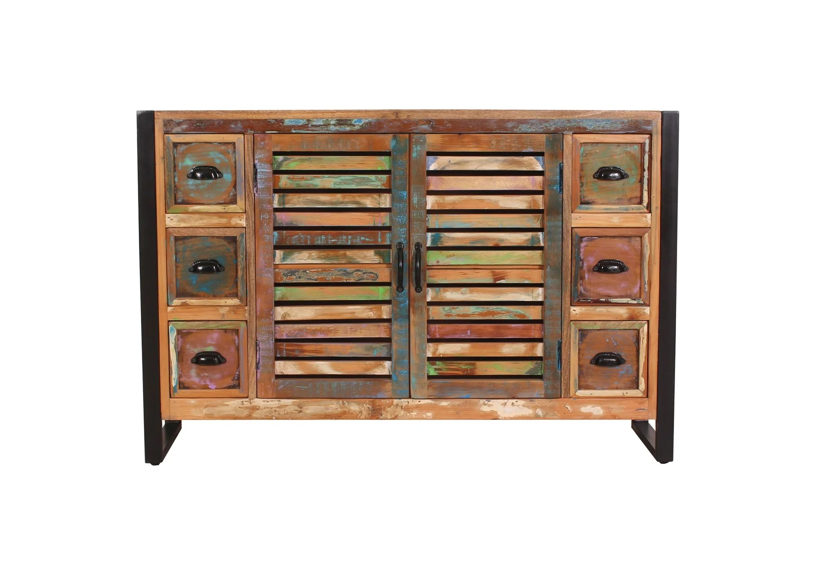 SIT Möbel FIUME Sideboard Metall/Altholz bunt