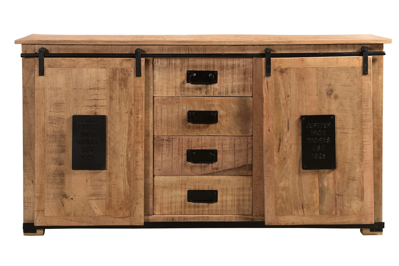 SIT Möbel NAMUR Sideboard Mango natur mit antikschwarzen Beschlägen