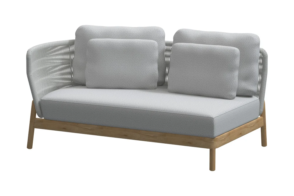 4Seasons Avalon Teak 2-Sitzer Armlehne rechts, inkl. 5 Kissen