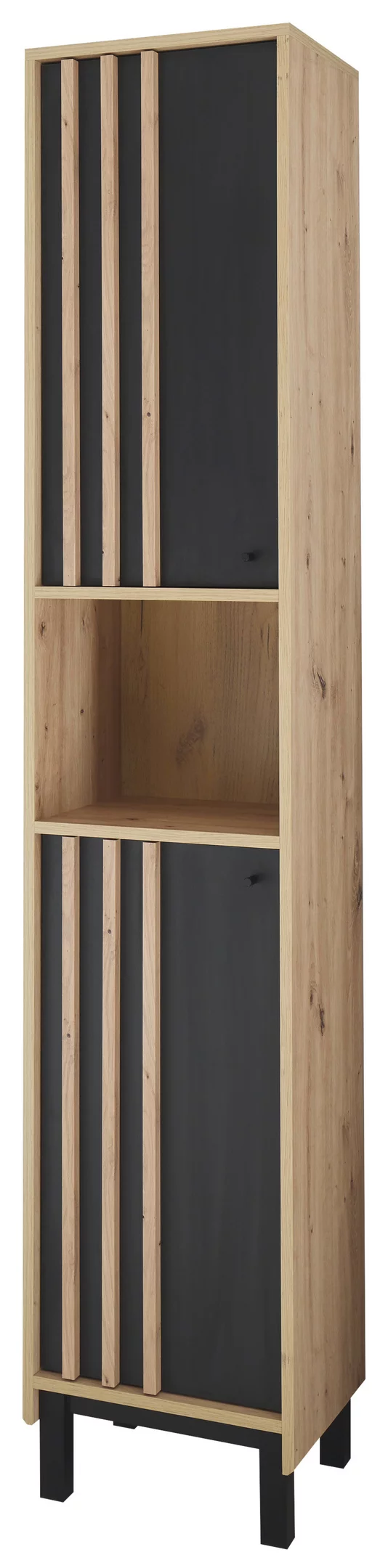 Bega BBK Volano Hochschrank Holzwerkstoff in Artisan Eiche Optik, Schwarz