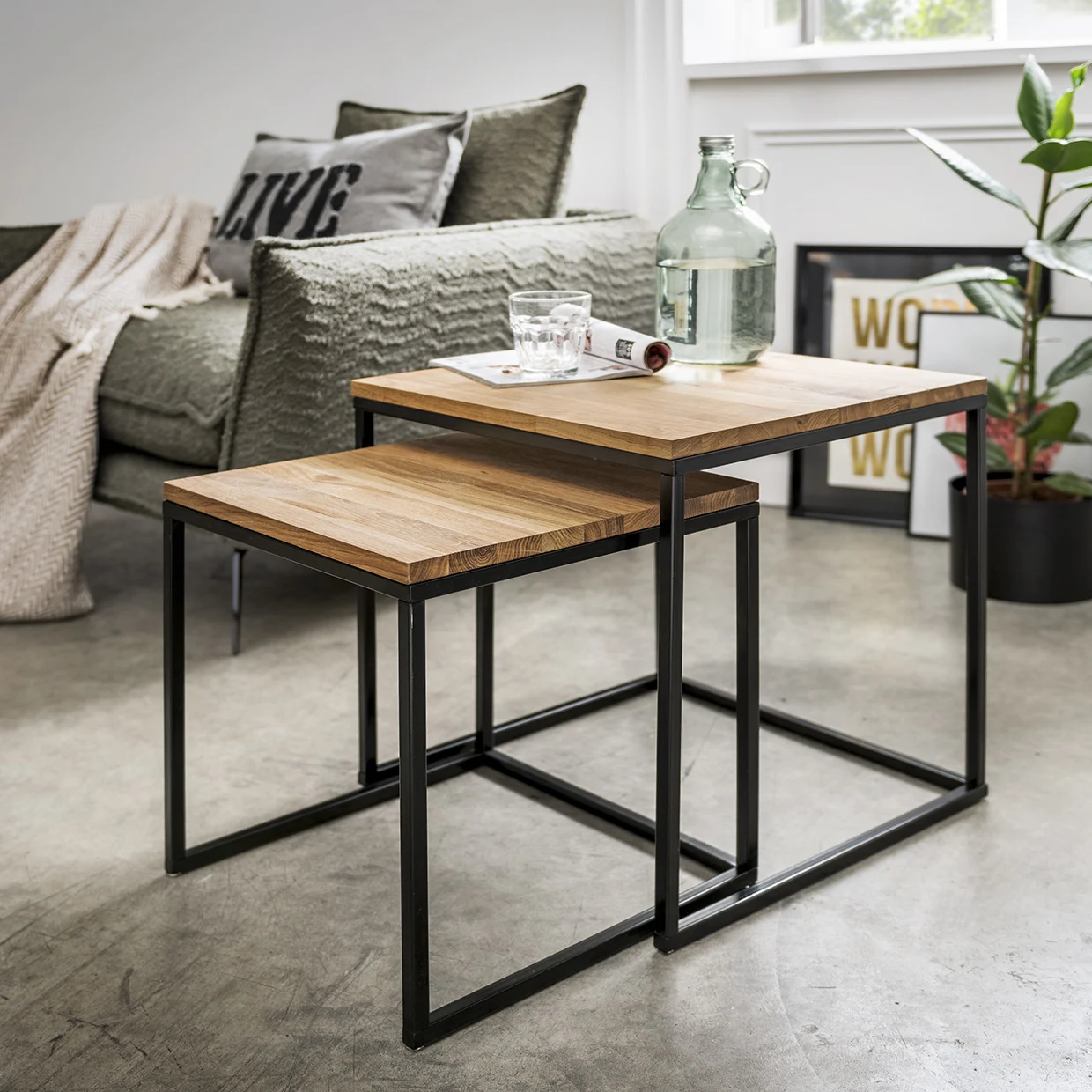 Concept BAJO Beistelltisch 2er Set Eiche
