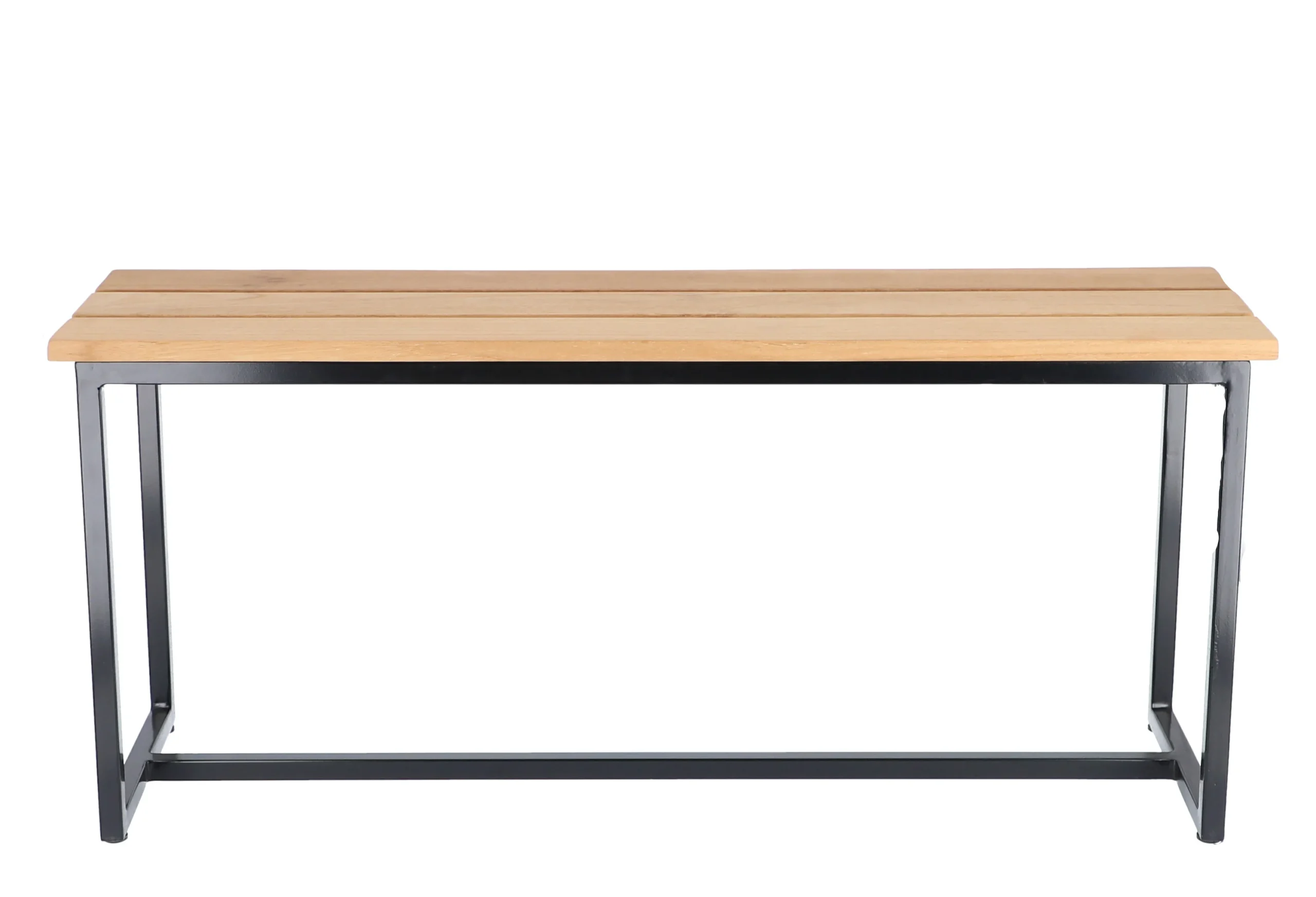 Jan Kurtz Time Sitzbank Aluminium schwarz/Teak natur 100x29x45 cm