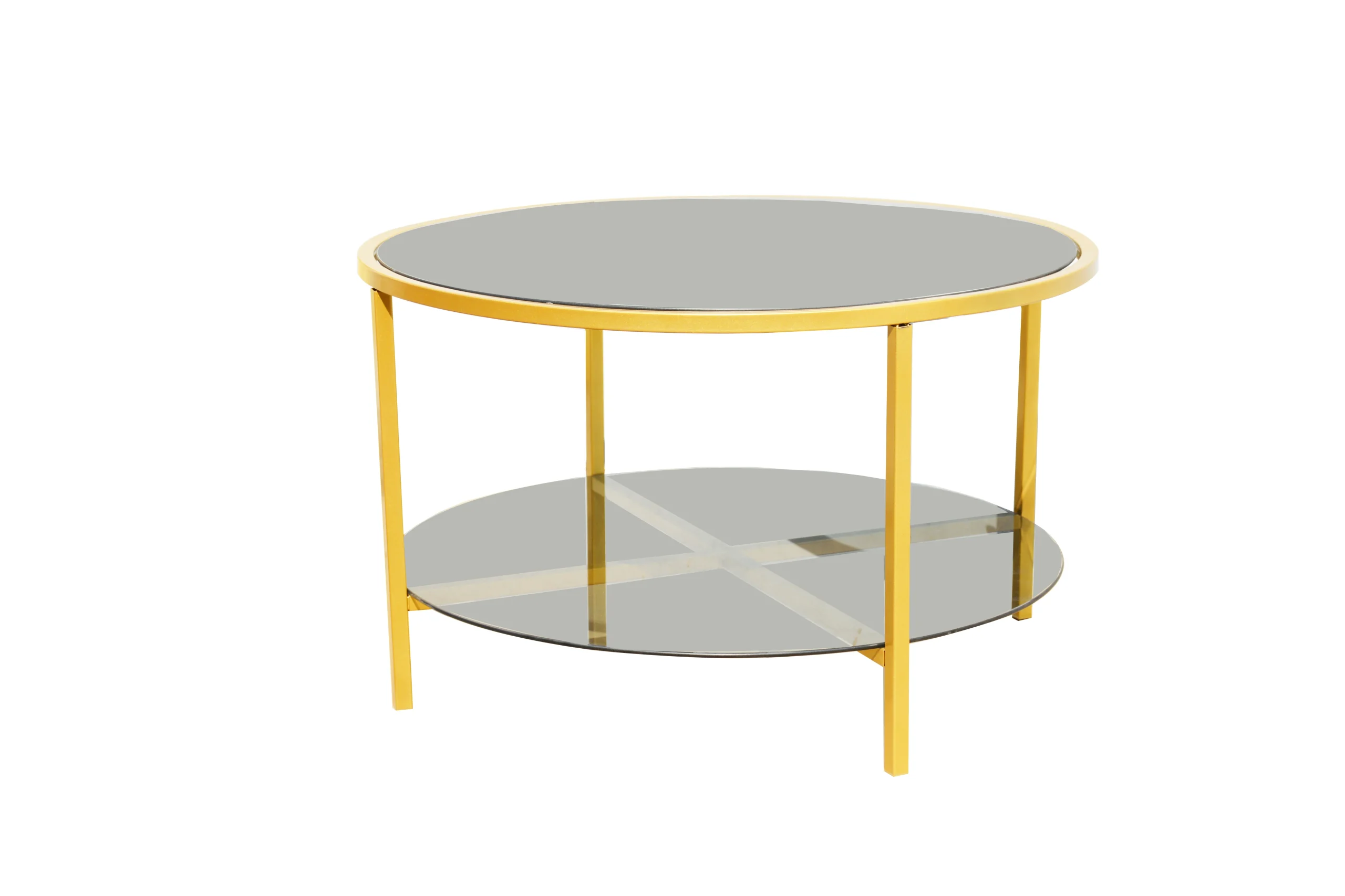 Concept Granada V Couchtisch Glas rund Gold