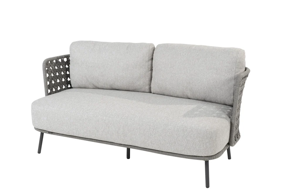 4Seasons Palacio 2.5-Sitzer Sofa Rope silbergrau inkl. 3 Kissen
