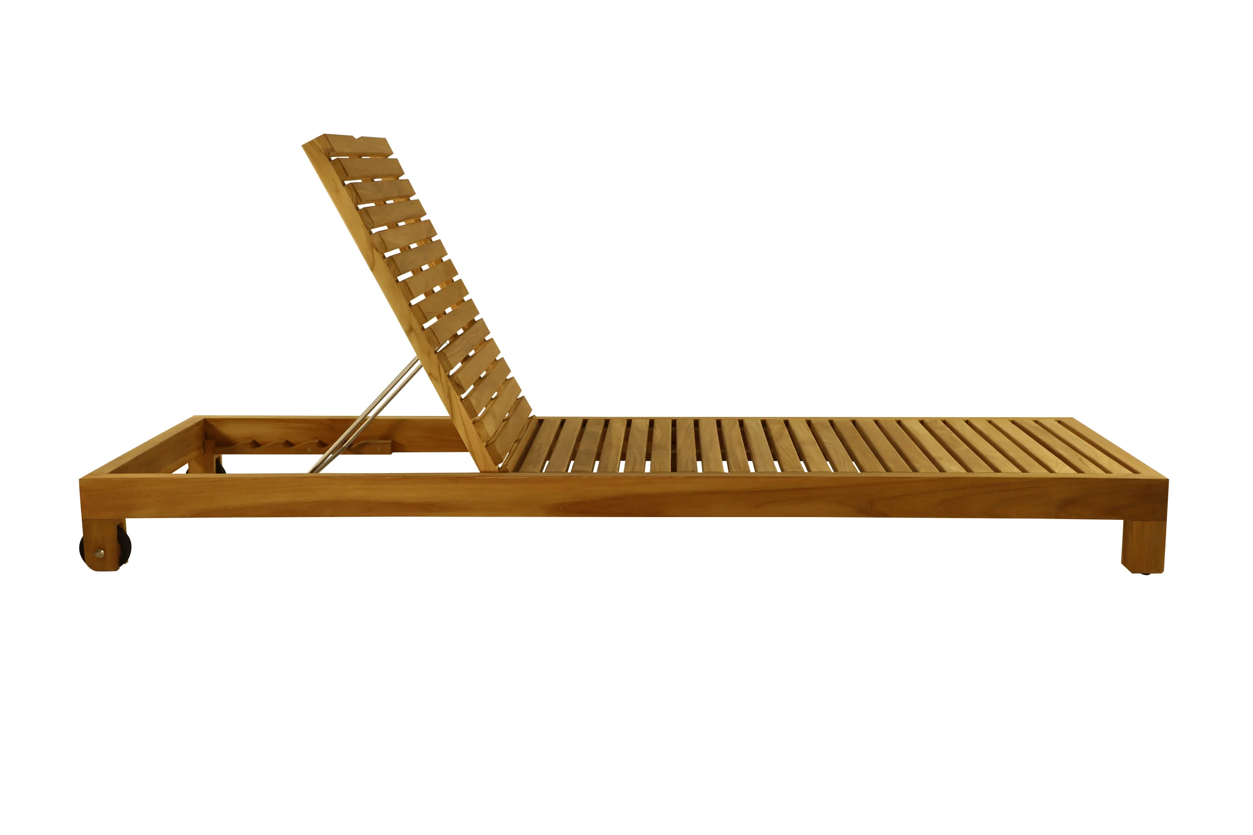 Jan Kurtz Korfu Sonnenbett mit Rollen Teak natur 200x65x18 cm