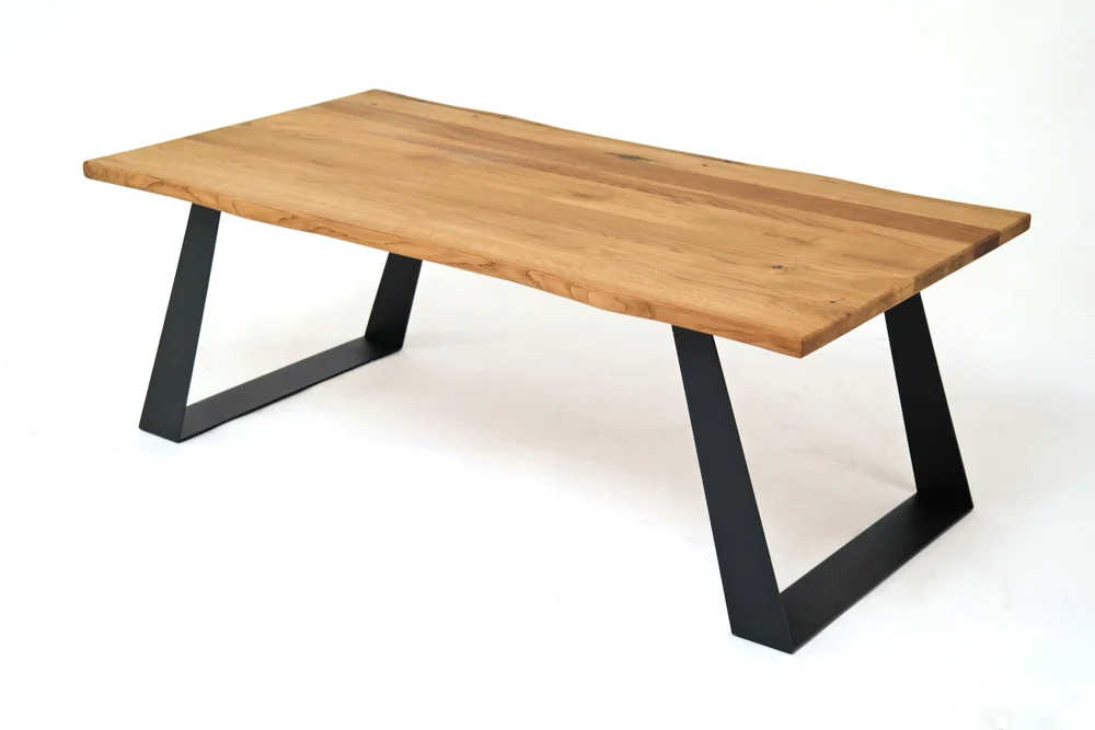 Concept Gajus Couchtisch Metall/Eiche Massiv Baumkante