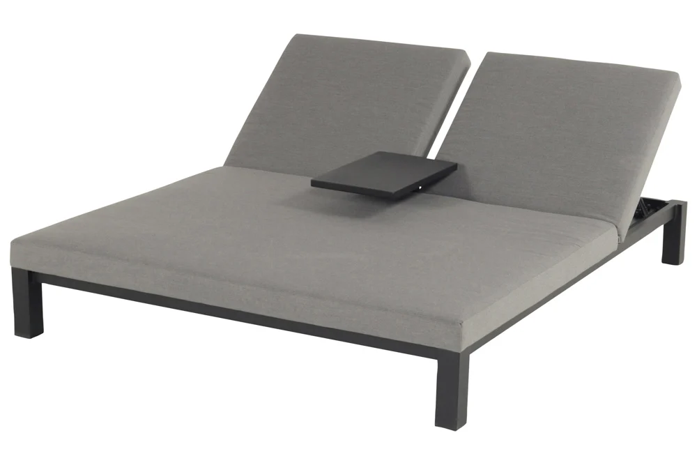 Hartman Eva Doppelliege Aluminium/Sunbrella