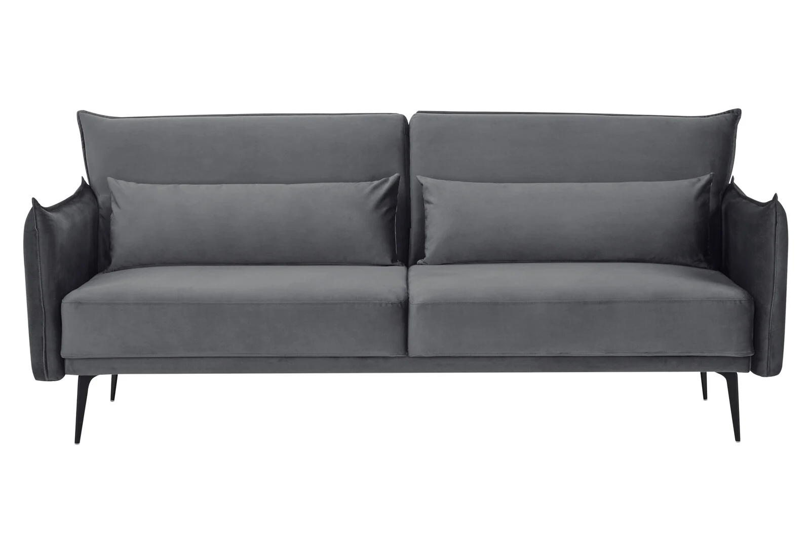 SalesFever 3-Sitzer Sofa Samt Grau mit Schlaffunktion 207x86x88 cm