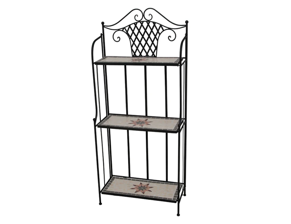 Siena Garden Stella Regal 62x29x142 cm Keramik Stahl/Schwarz