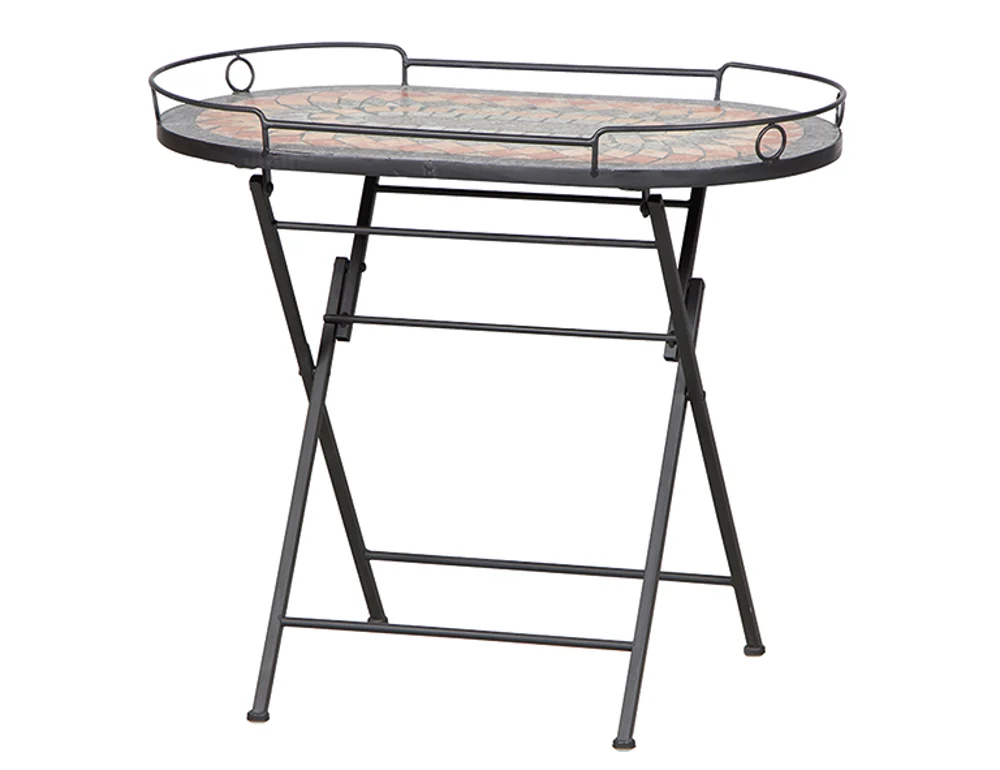 Siena Garden Prato Serviertisch 41x67,5x60 cm Stahl/Schwarz