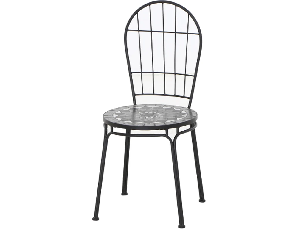 Siena Garden Como Stapelstuhl Stahl/Schwarz Keramik/Grau