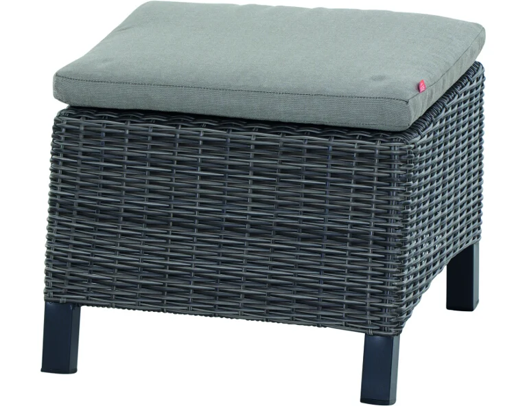 Siena Garden Corido Hocker Aluminium/Geflecht Anthrazit matt/Charc-grey inkl. Kissen