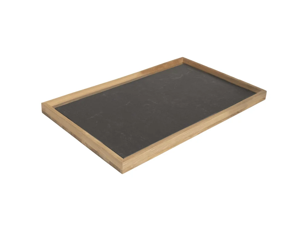 Stern Tablett 60x40 cm Teak/Dekton Lava Anthrazit