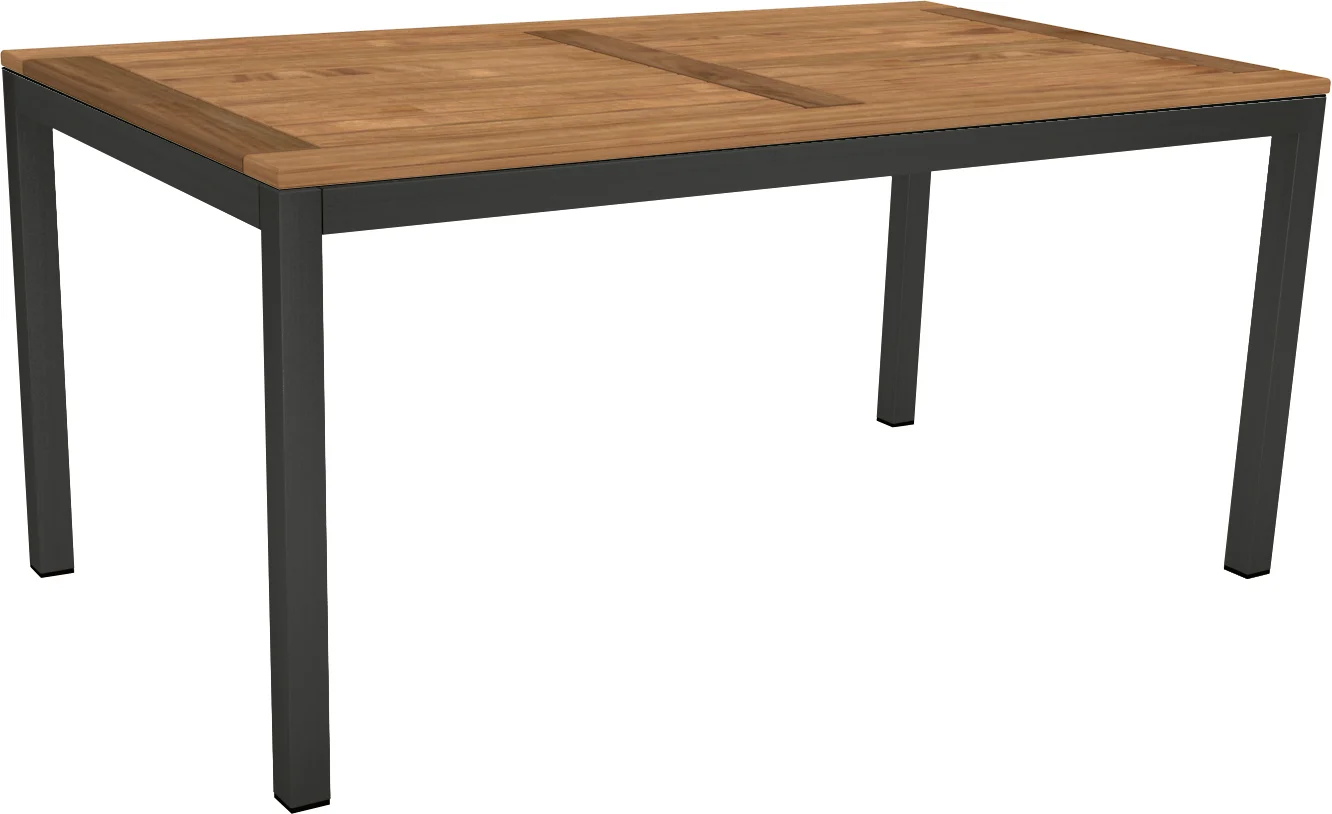 Stern Tisch Aluminium anthrazit/Tischplatte Old Teak