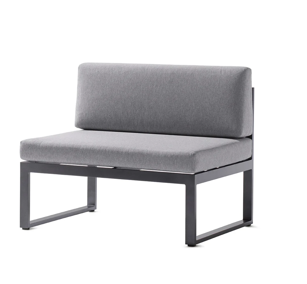 Sieger Adelaide Loungesofa 1,5-Sitzer Aluminium Eisengrau/Hellgrau