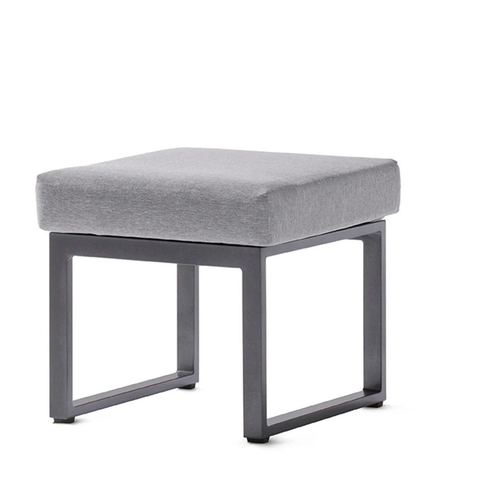 Sieger Adelaide Loungehocker Aluminium Eisengrau/Hellgrau