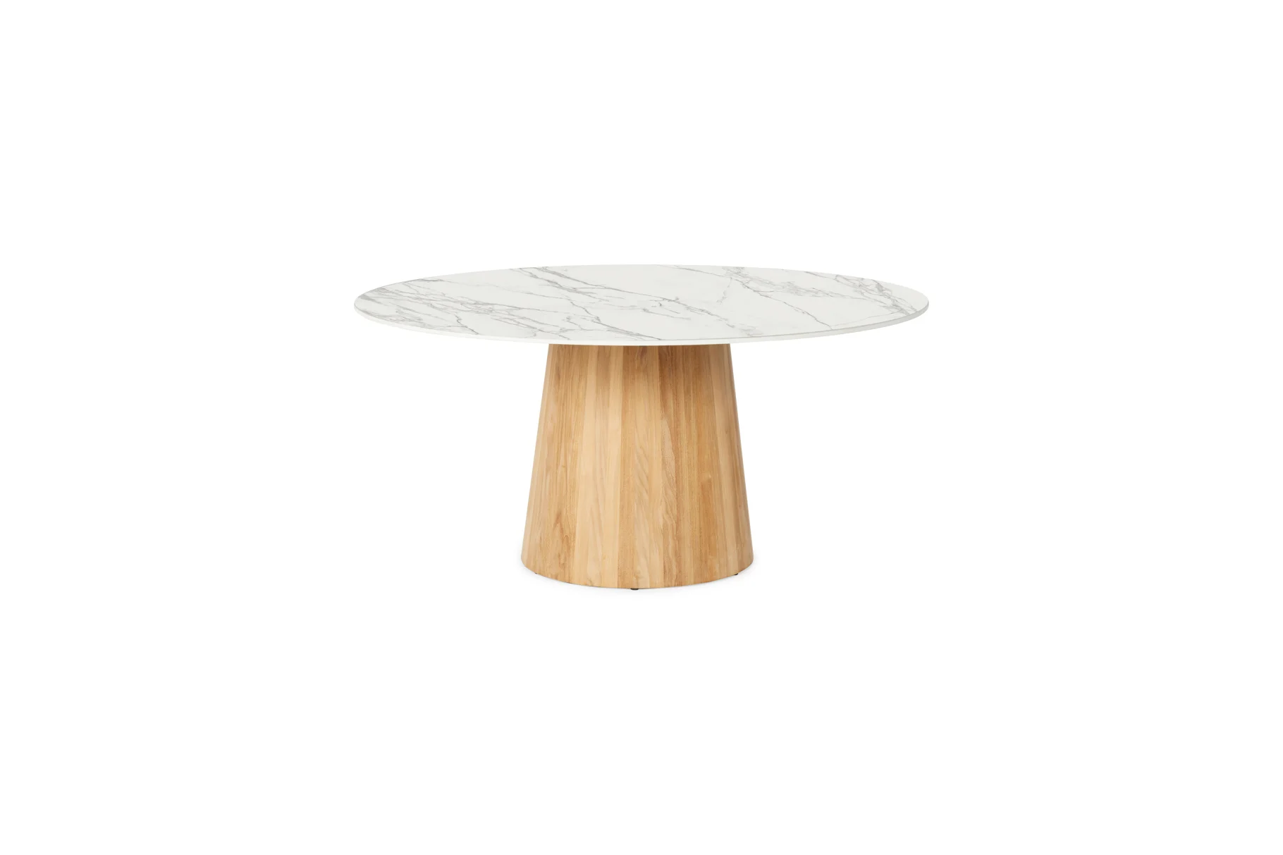 SUNS SOROLO Dining Gartentisch Rund Ø140 cm Teak/Neolith Natur/Weiß