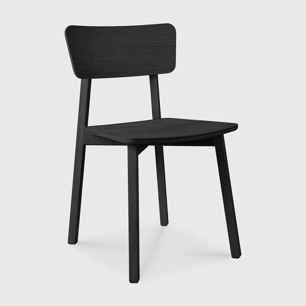 Ethnicraft Casale Indoor Stuhl Eichenholz Schwarz 46x52x80 cm