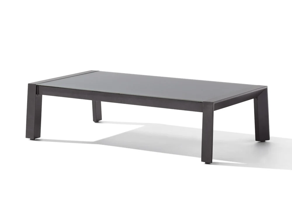 Sieger Brisbane Loungetisch 120x65x31 cm eisengrau/Glas hellgrau matt