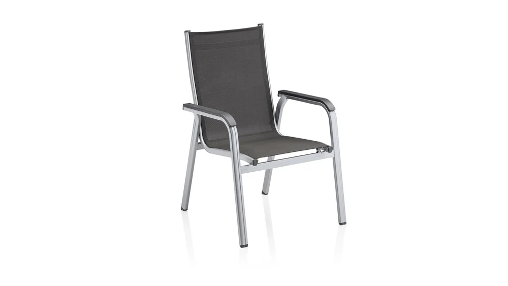 Kettler Basic Plus Stapelsessel Aluminium/Outdoorgewebe