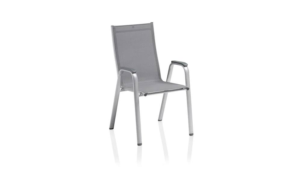 Kettler Cirrus Silver-Line Stapelsessel Aluminium/Outdoorgewebe