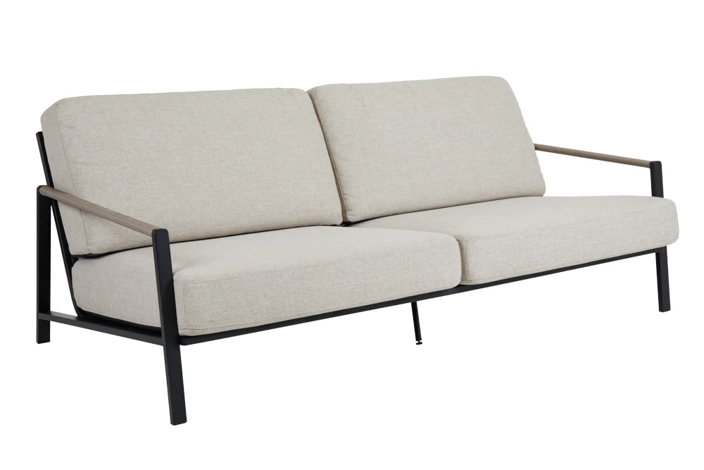 Brafab Lyra Gartensofa mit Kissen Aluminiumgestell schwarz