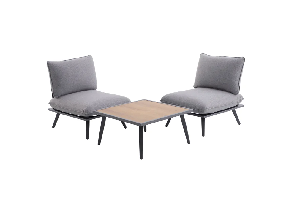 Royal Garden Antao 2 Sessel & 1 Tisch Hellgrau