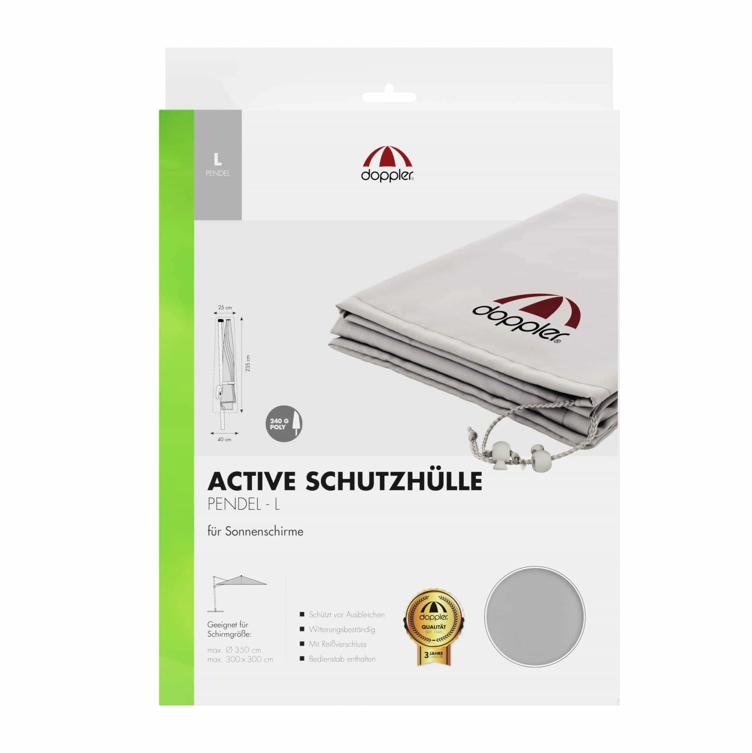Doppler Active Schutzhülle Grau für Pendelschirme