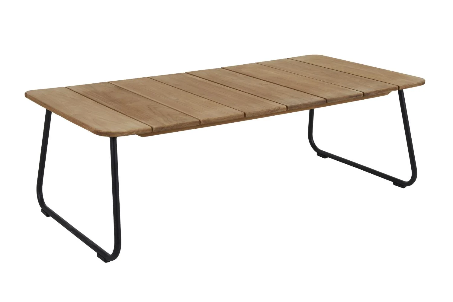 Brafab Nolli Loungetisch Aluminium/Teak schwarz/natur 140x70x45 cm