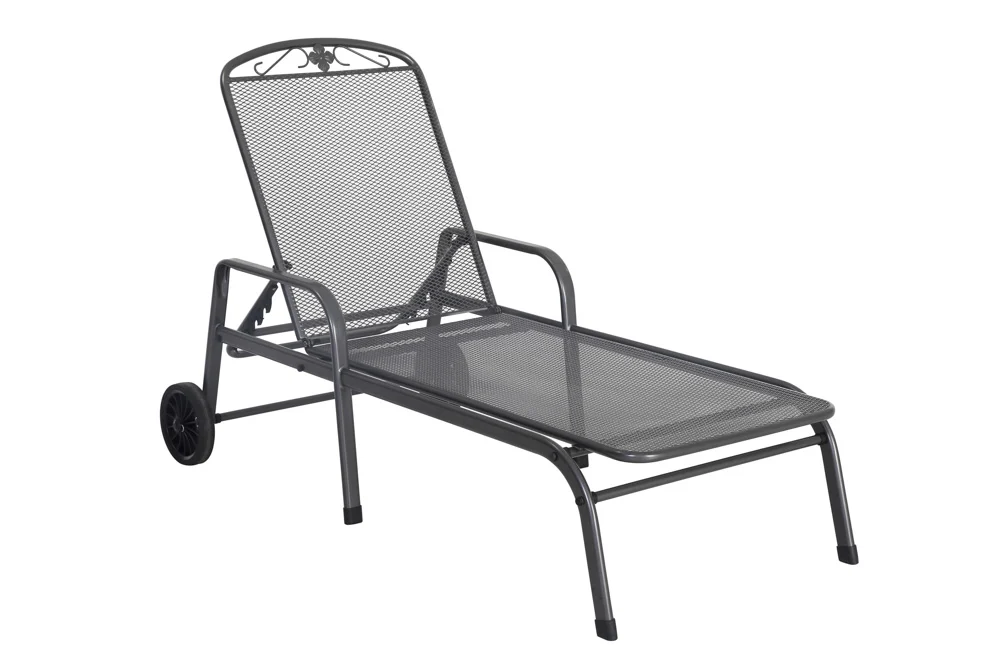 MWH Savoy Gartenliege mit Rollen Stahl iron grey